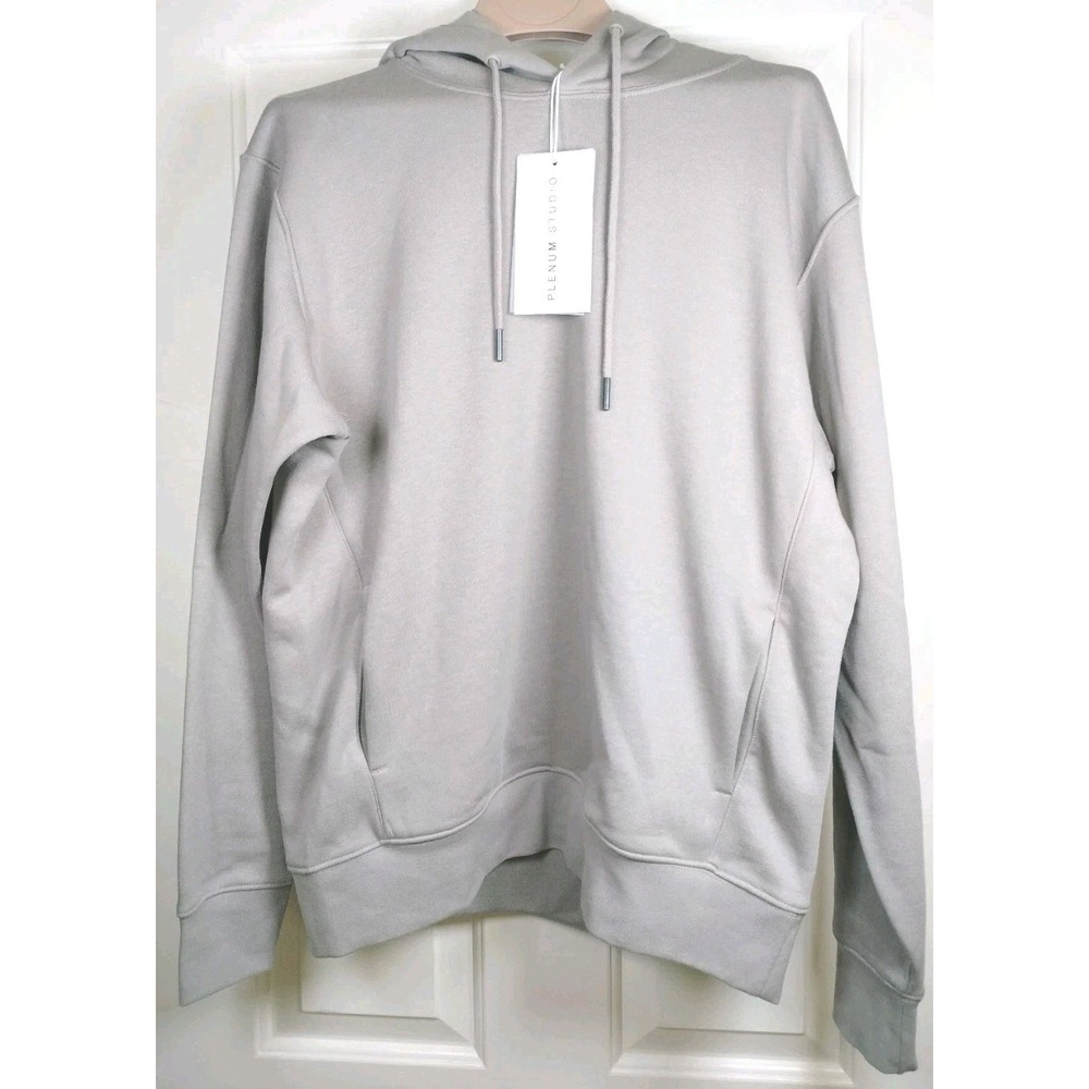 NWT Plenum Studio Jamie 2 Taupe Hoodie‎ Mens Large L Minimalist Fleece Pullover